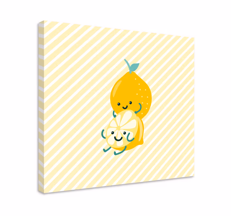 Suloiset sitruunat halaavat hedelmäcanvas-taulua - Tenstickers