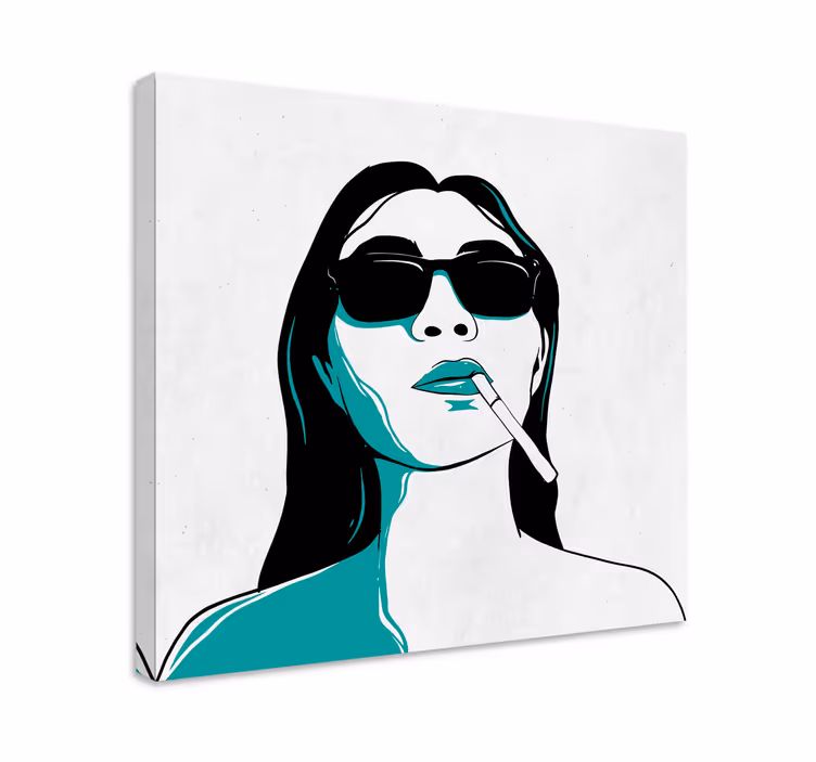 Tyylikäs nainen tupakoimassa canvas-taulu - Tenstickers
