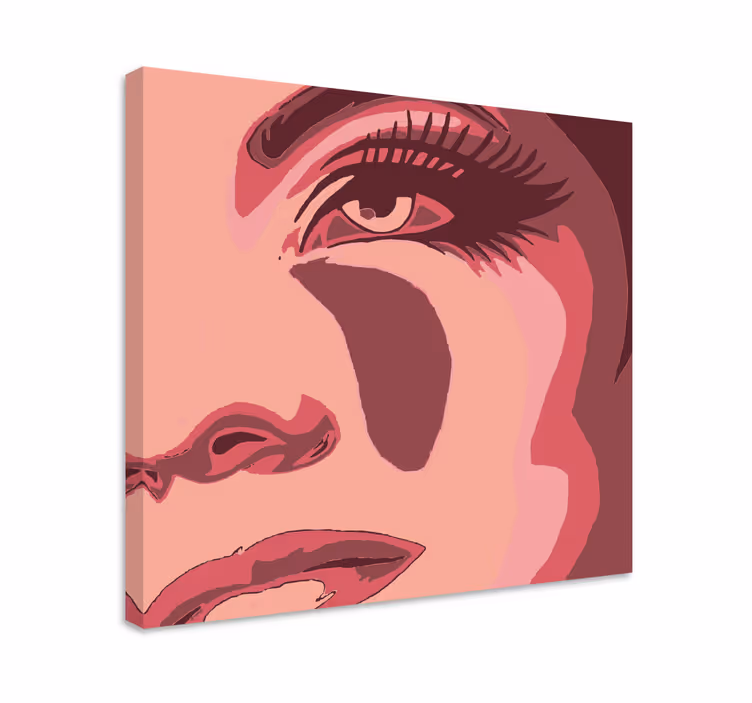 Tyttö kasvot pop art moderni canvas - Tenstickers