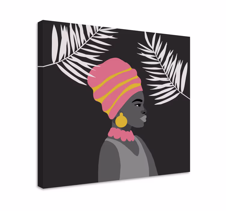 Elegantti musta nainen hahmo canvas taulu - Tenstickers