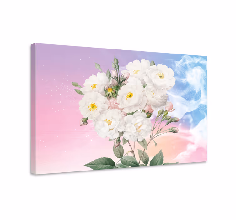 Valkoinen kukka-asetelma canvas-taulu - Tenstickers