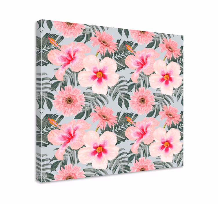 Tropiikkikukkakimppu canvas taulu - Tenstickers