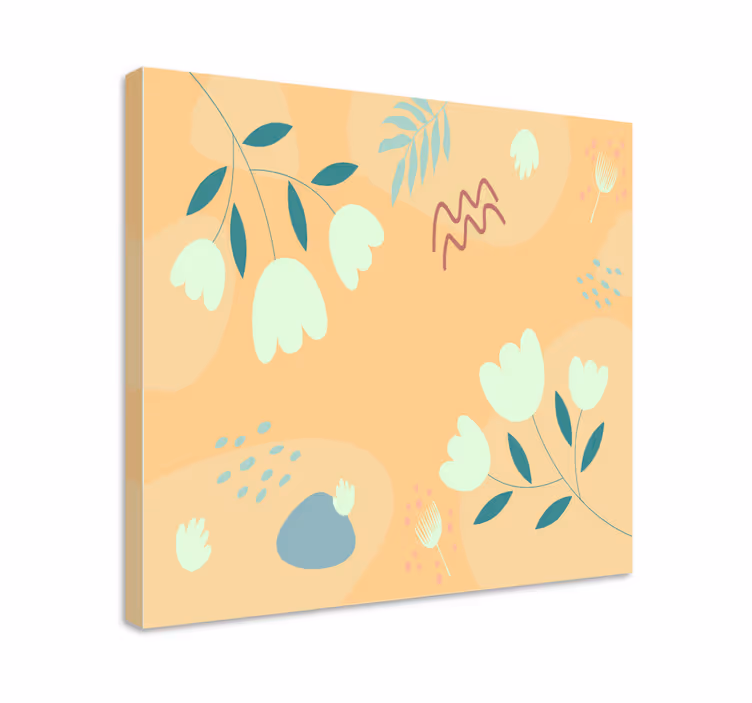Kukka ja kasvi canvas taulu lehtikuvioilla - Tenstickers