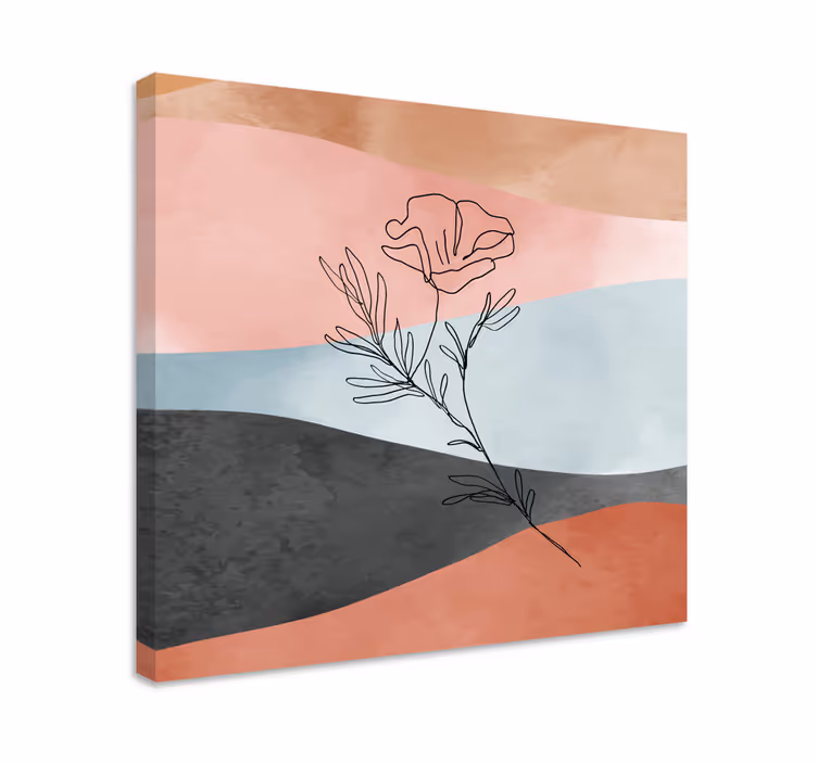 Abstrakti akvarellimaalaus canvas taulu kukka - Tenstickers