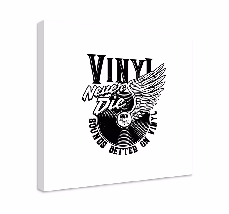 Siivekäs vinyylilevy tekstillä Musikaali canvas - Tenstickers