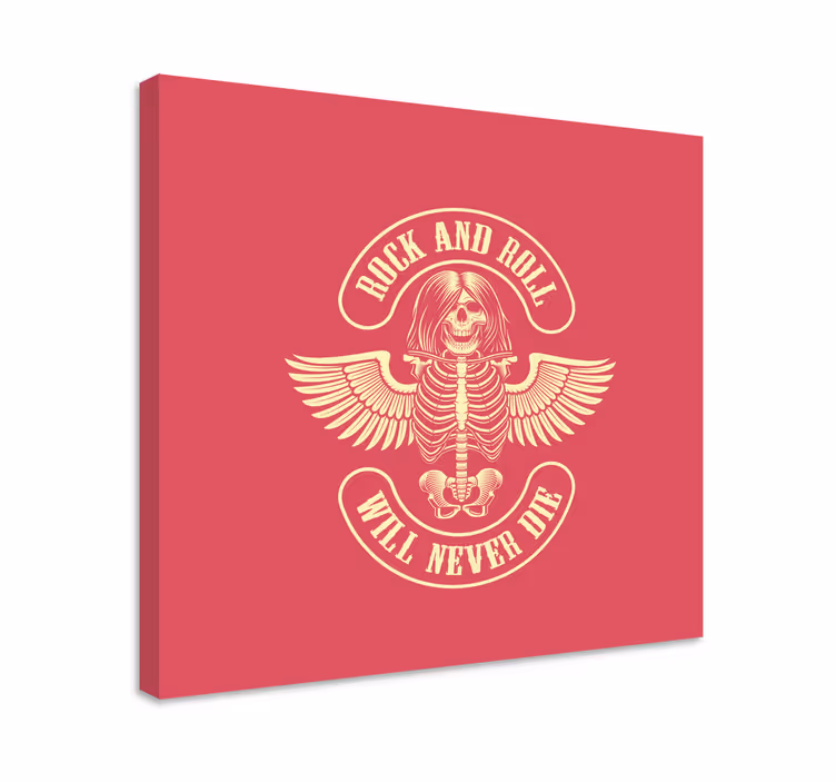 Luuranko rock legend vintage canvas taulu - Tenstickers