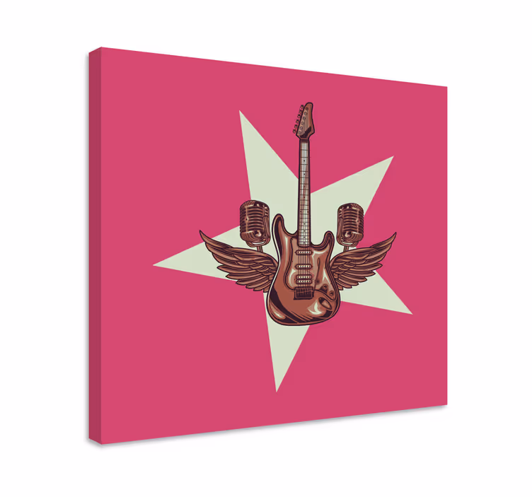 Sähkökitarasiivet musikaali canvas taulu - Tenstickers