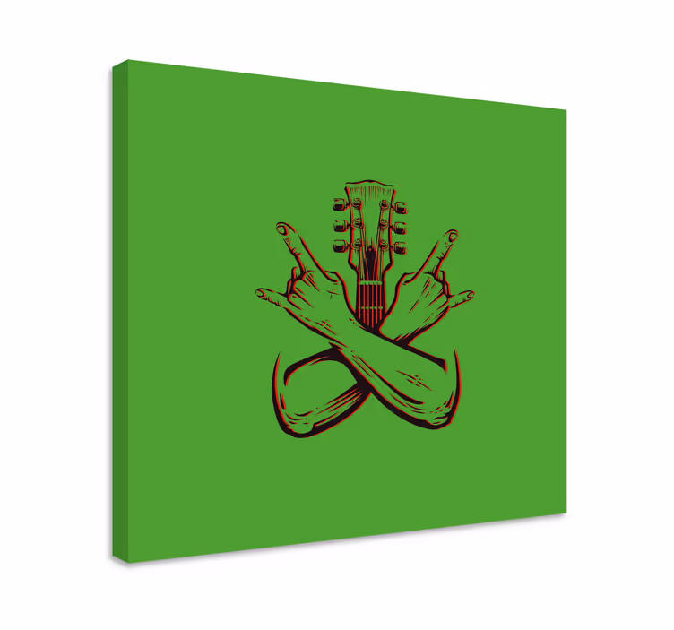 Kitarakäsi symboli musikaali canvas taulu - Tenstickers