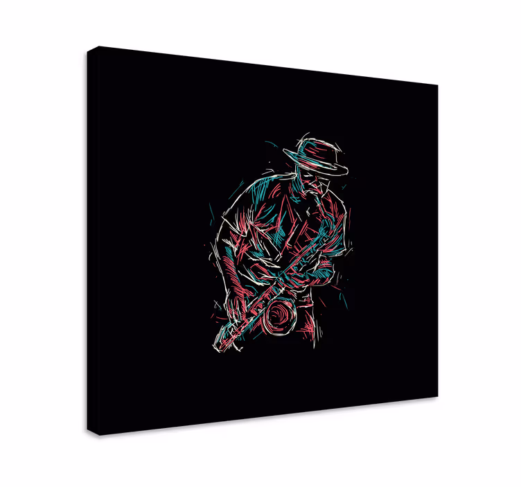 Saksofoninsoittaja musikaali canvas taulu - Tenstickers
