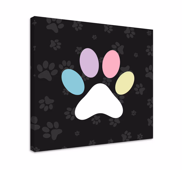 Värikäs koiranjälki canvas taulu - Tenstickers