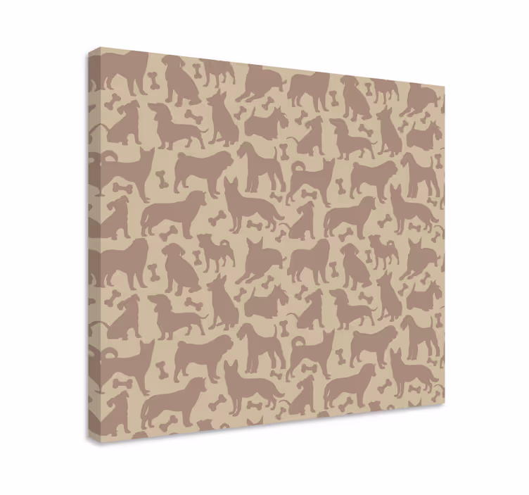 Leikkisät koiramallit canvas-taulussa - Tenstickers