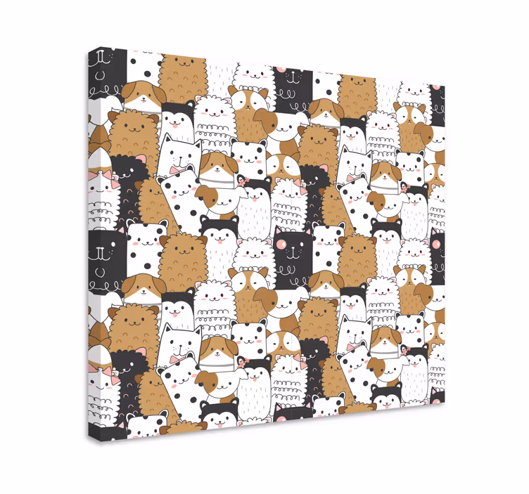 Uskomattomia saumattomia söpöjä koiria koira canvas - Tenstickers