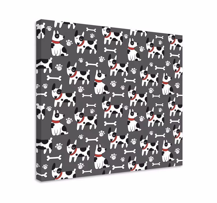 Leikkisät koirakuviot canvas-taulu - Tenstickers