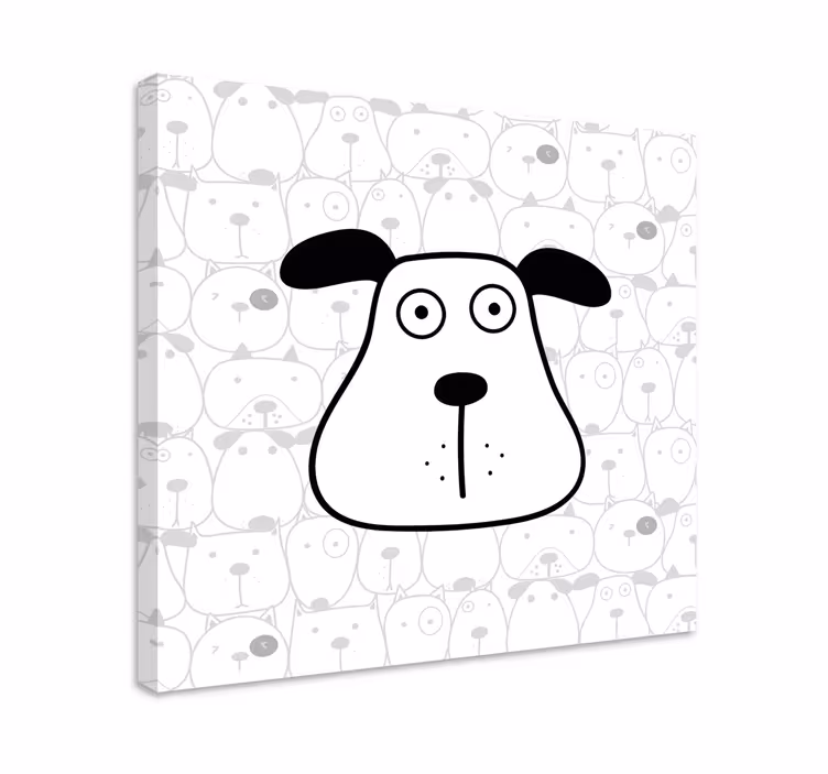 Hämmästyttävä käsin piirretty koirakuvio koira canvas - Tenstickers