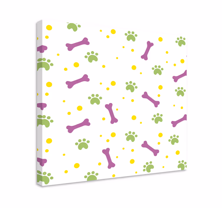 Värikkäät koiranjäljet canvas taulu - Tenstickers