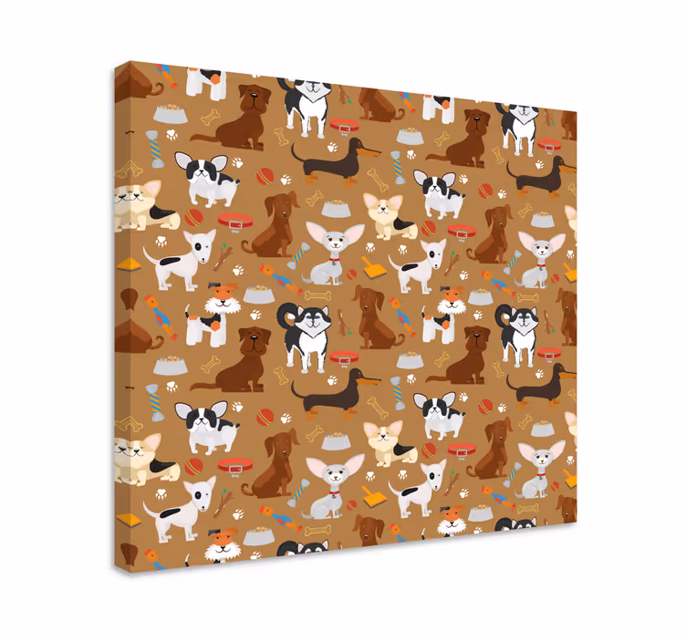 Ruskeat pennut koira canvas taulu - Tenstickers