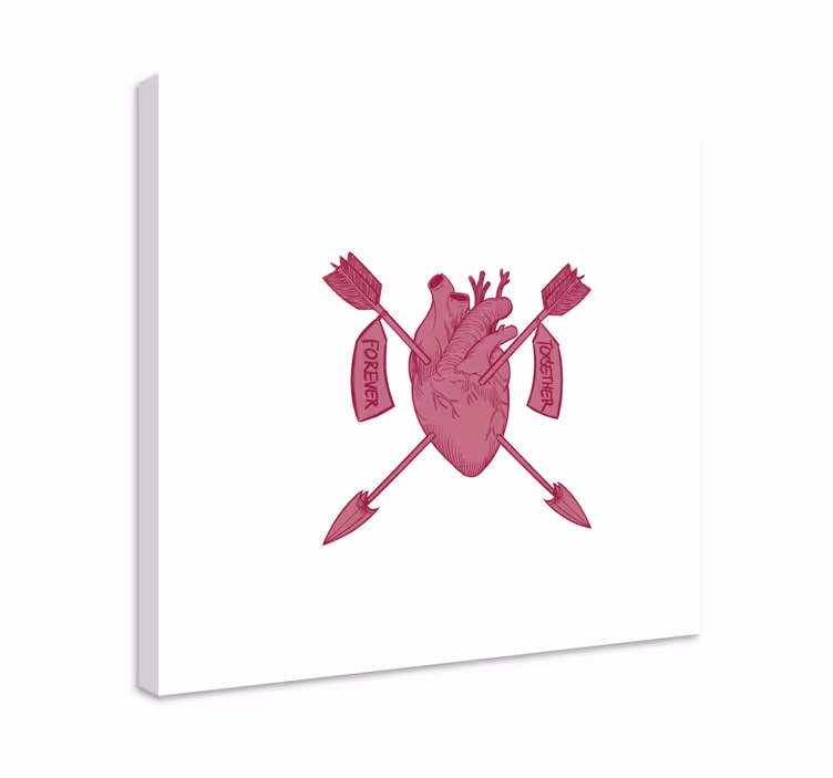 Sydämet ja nuolet aakkoset canvas taulu - Tenstickers