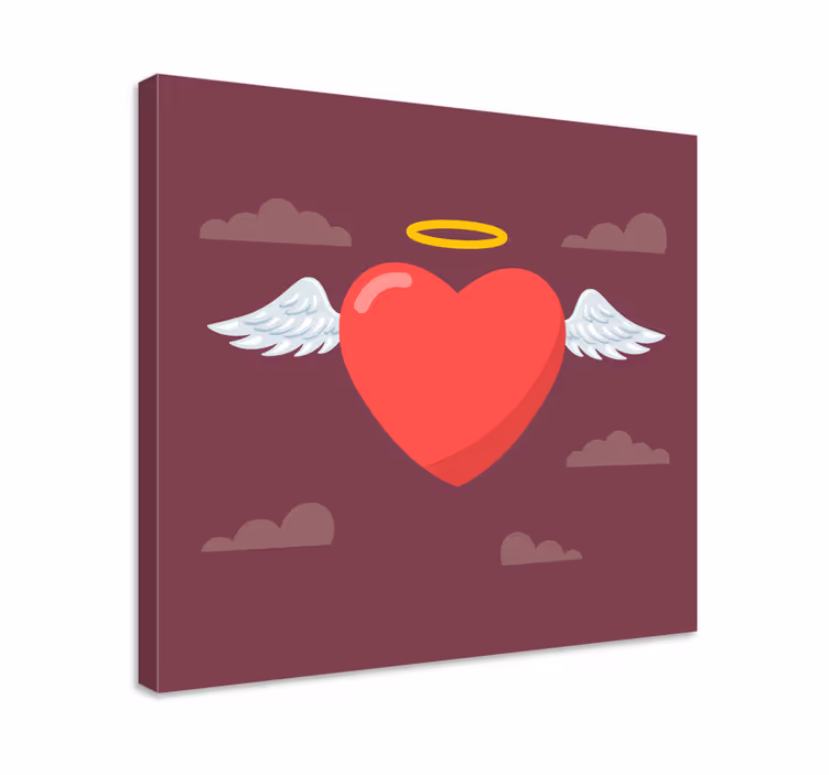 Enkelin sydänsymboli taide canvas taulu - Tenstickers