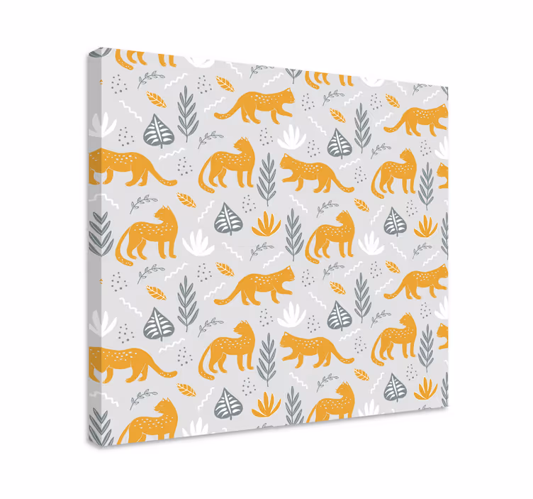 Leikkisä eläinkuvio koira canvas taulu - Tenstickers