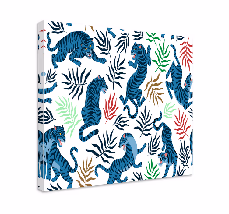 Trooppinen tiikeri kuvio eläin canvas taulu - Tenstickers