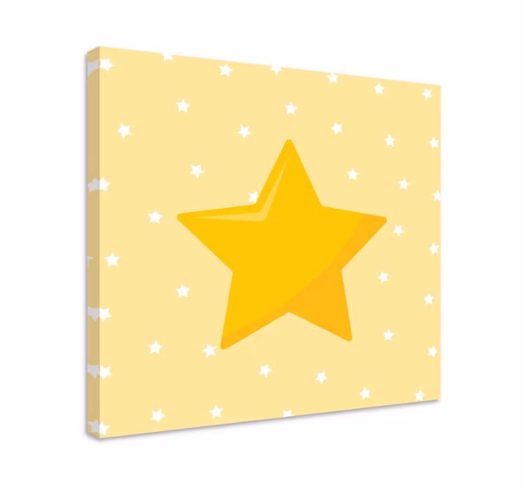 Keltainen klassikkotähti lasten canvas - Tenstickers