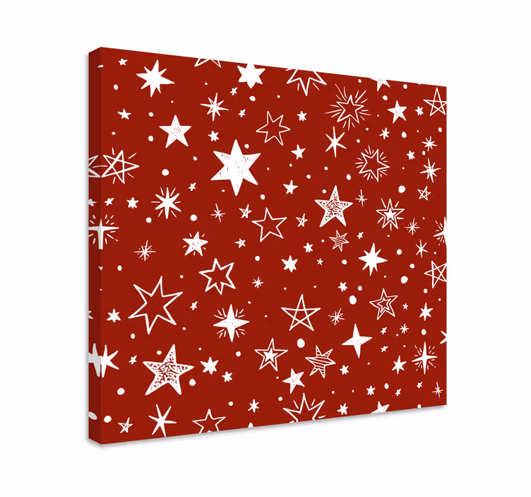 Punainen akvarellitähti taide canvas - Tenstickers