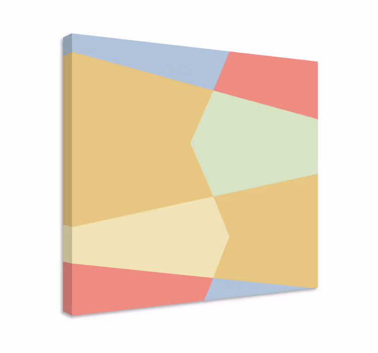 Pastellin geometriset värilohkot olohuone canvas - Tenstickers