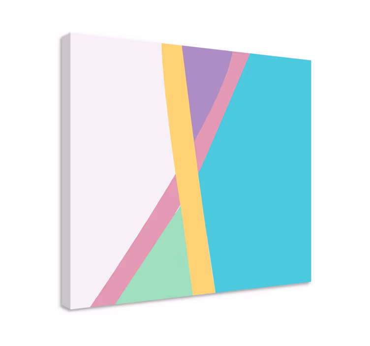 Geometrinen värikäs vuorovaikutus abstrakti canvas taulu - Tenstickers