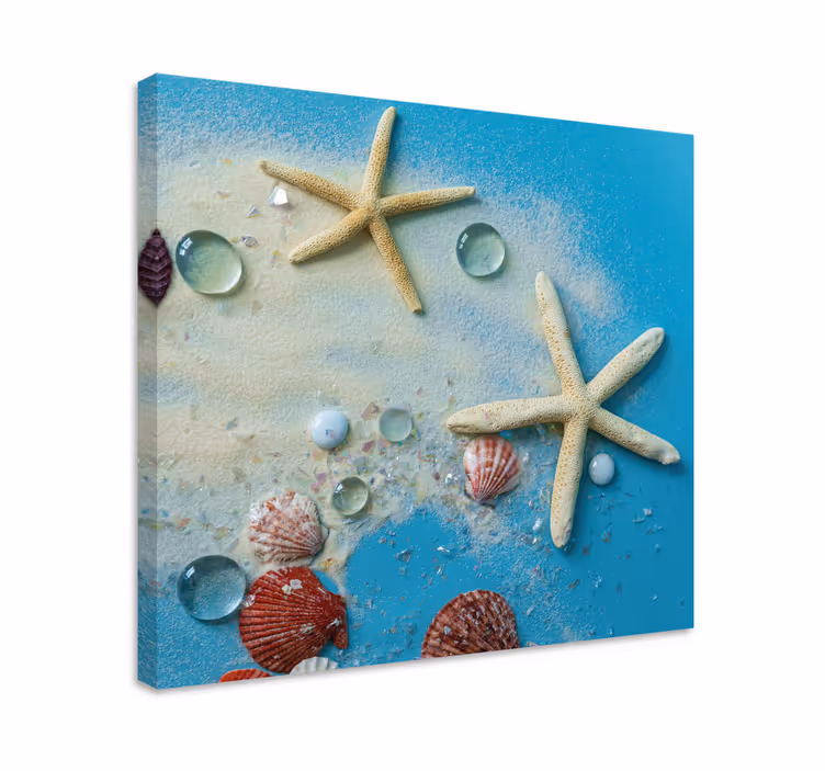 Meritähti värikkäällä hiekalla 3d canvas - Tenstickers