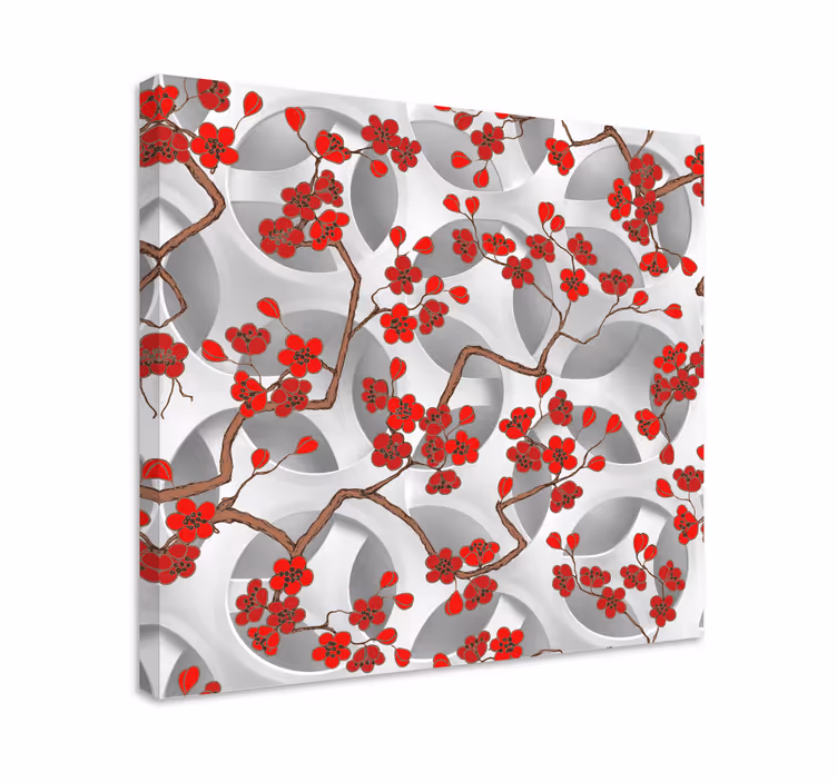 Kirsikkapuunoksat kukka ja kasvi canvas taulu - Tenstickers