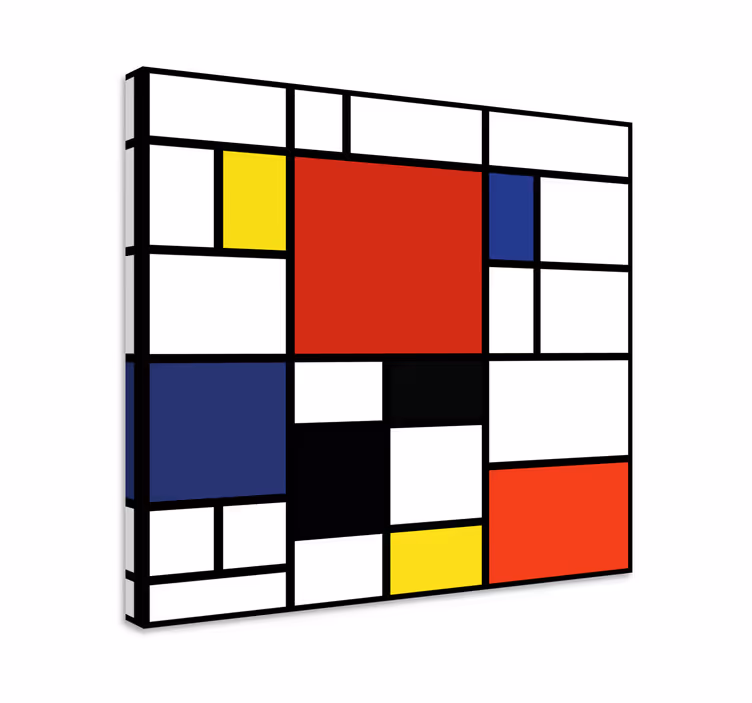 Abstrakti canvas taulu geometriset värilaatat - Tenstickers