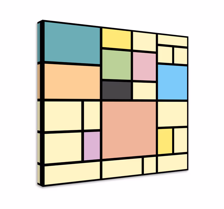 Värikkäät geometriset muodot canvas-tauluna - Tenstickers