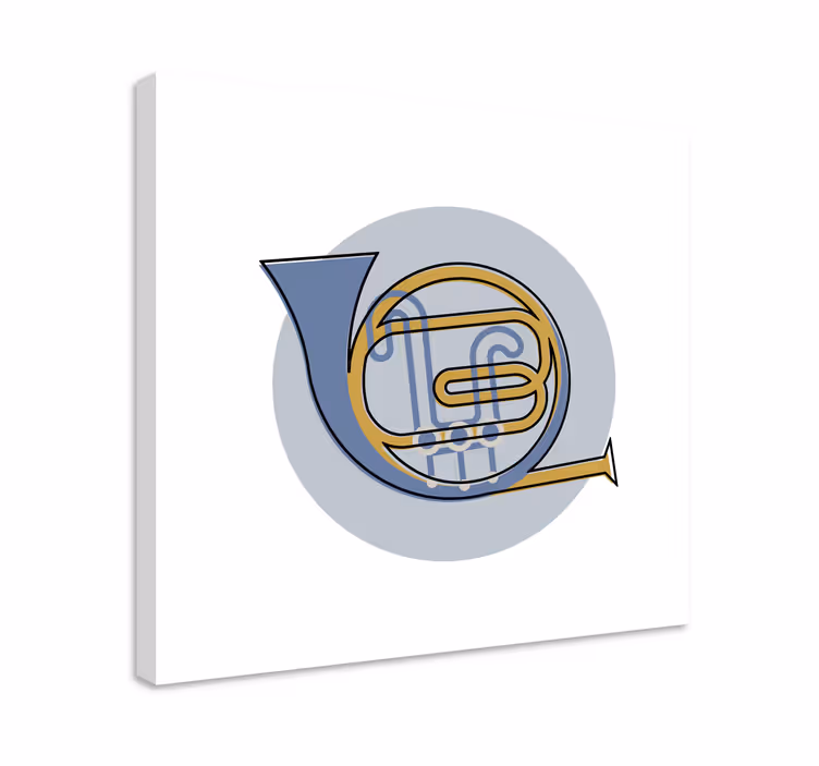 Ranskalainen torvi siluetti canvas taulu - Tenstickers