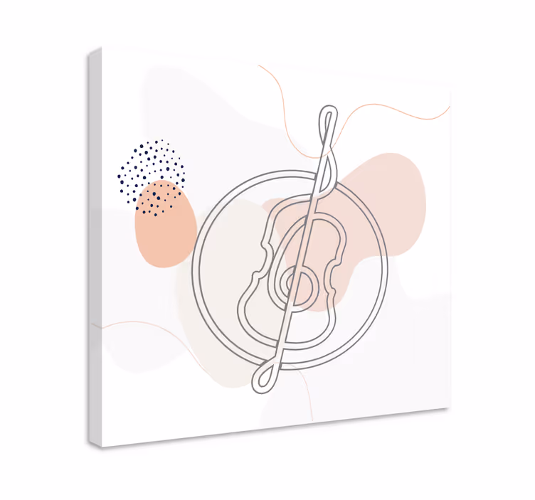 Musikaali soitin ääriviivat canvas taulu - Tenstickers
