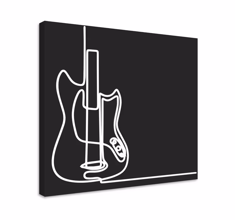 Sähkökitaran ääriviivat canvas-taulu - Tenstickers