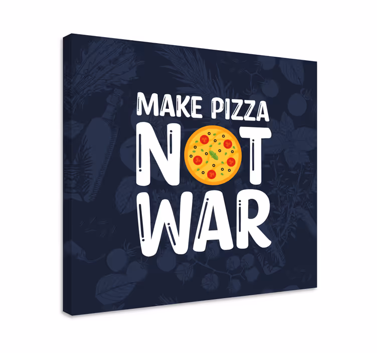 Hauskat lainaukset tekevät pizzasta Muut tekstit canvas - Tenstickers
