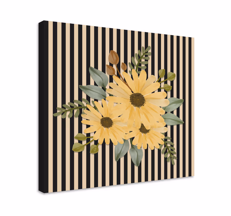 Aurinkoinen kukka-asetelma canvas-taulu - Tenstickers