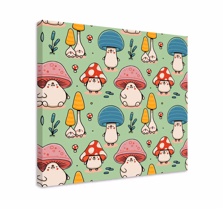 Söpöt sienieläimet canvas-taulu - Tenstickers