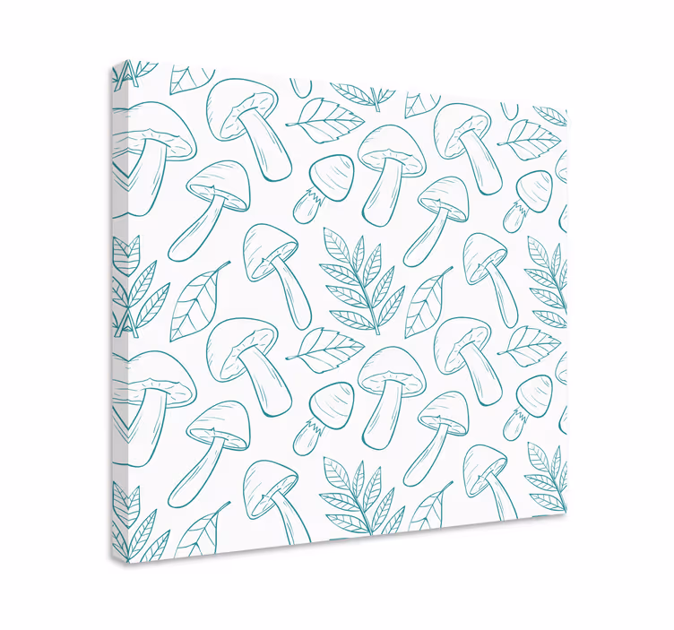 Sienilehtikuvioinen kukka ja kasvi canvas taulu - Tenstickers