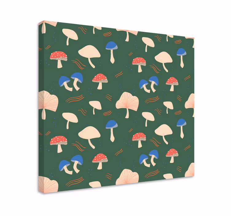Sienikuvioinen kukka ja kasvi canvas taulu - Tenstickers