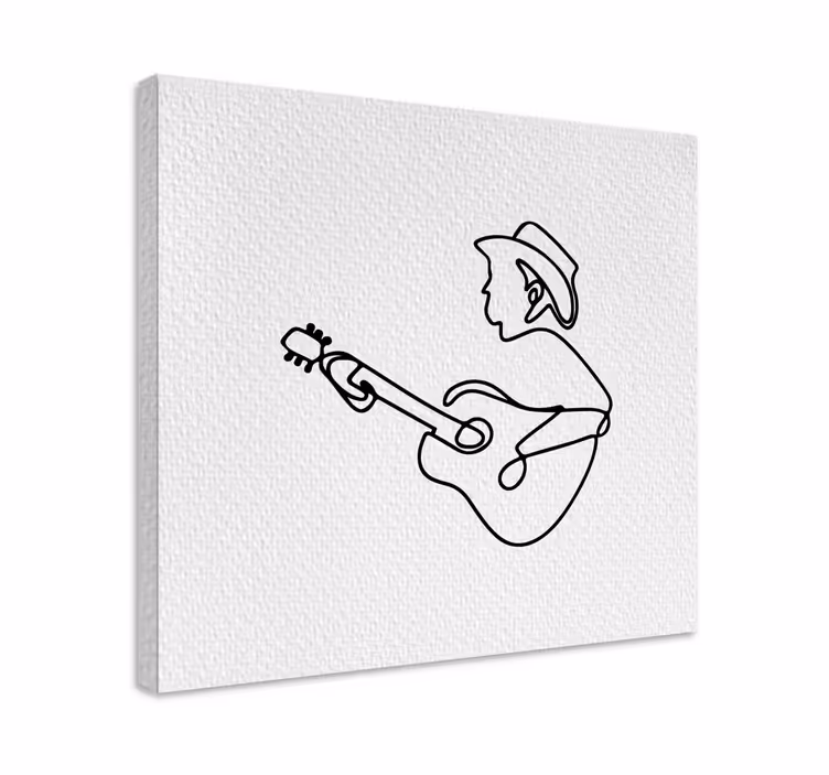 Kitaransoittava cowboy musikaali canvas taulu - Tenstickers