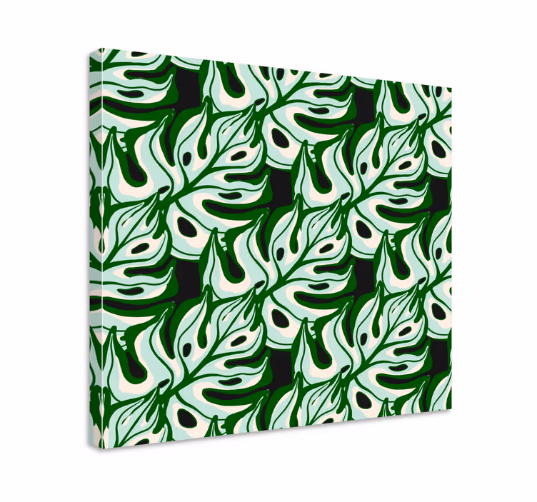 Monstera lehden kuvio kukka ja kasvi canvas taulu - Tenstickers