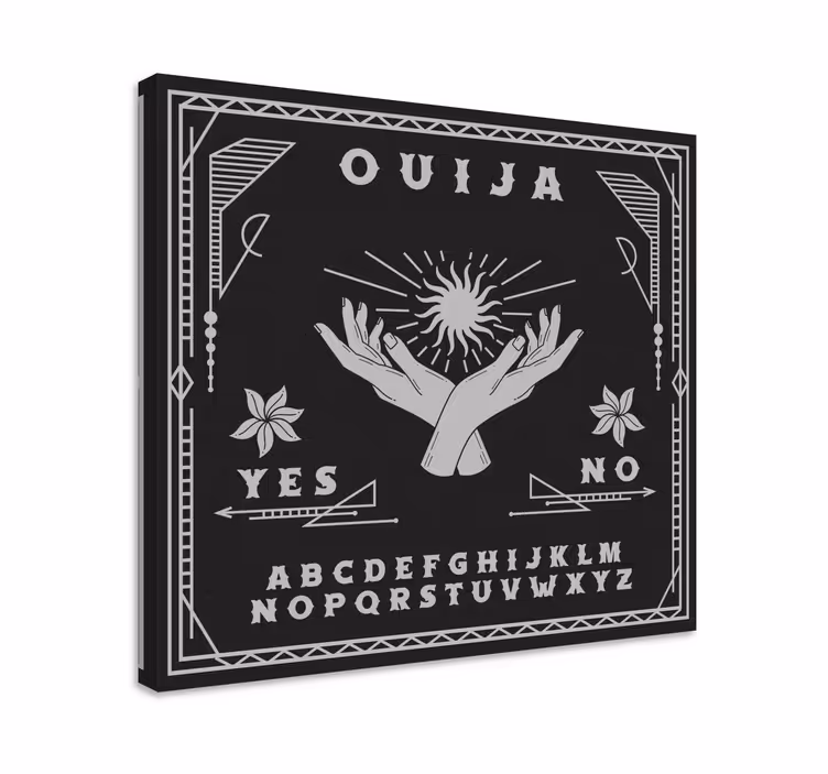 Mustavalkoinen ouija-lauta canvas kotiin - Tenstickers