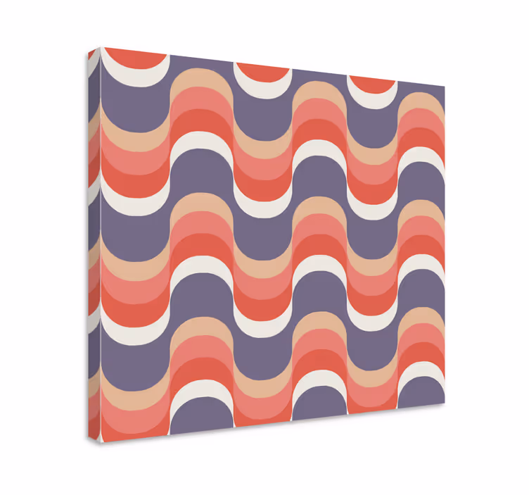 Geometrinen retro -groovy -kuvio vintage canvas - Tenstickers