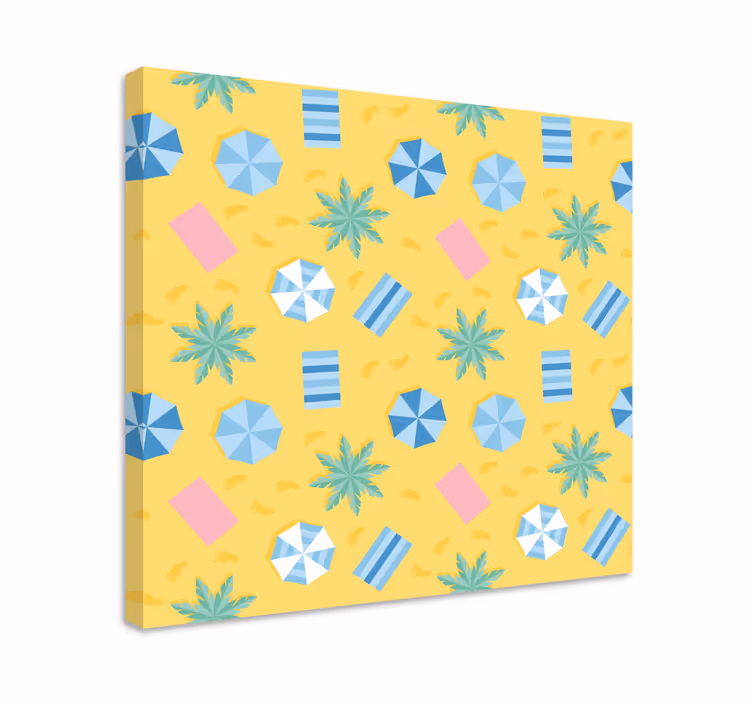 Rantaelämän kuvio kukat ja kasvit canvas taulu - Tenstickers