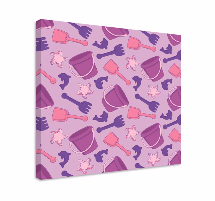 Lasten canvas taulu rantalelutkuvio - Tenstickers