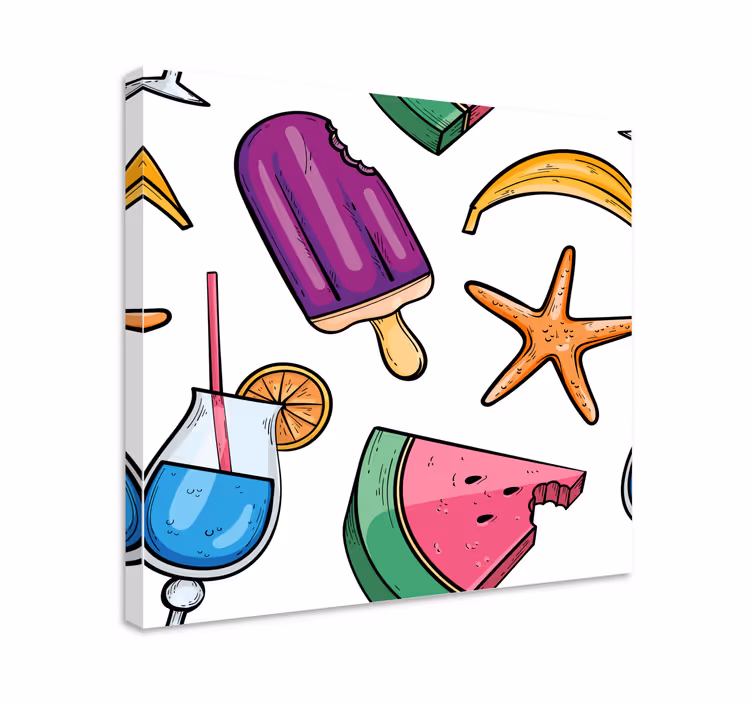 Hedelmä canvas taulu kesäiset hedelmäherkut - Tenstickers