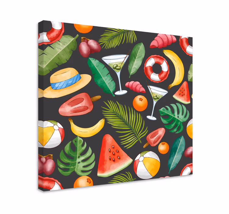Tropiikin virkistävät hedelmäcanvas-taulu - Tenstickers