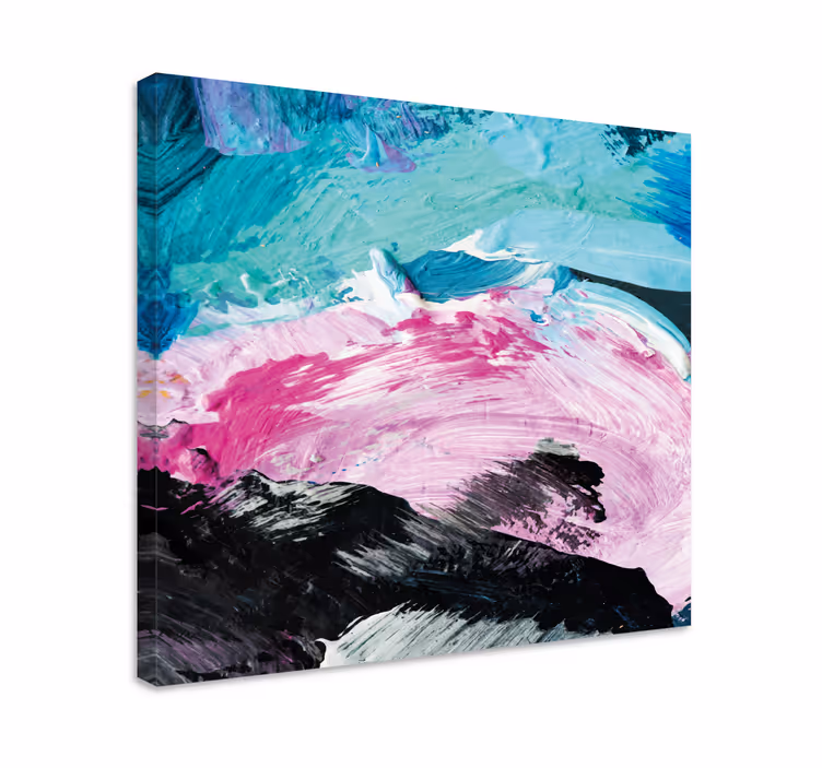 Värikäs abstrakti öljymaalaus makuuhuone canvas - Tenstickers