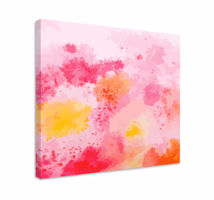 Vaaleanpunainen kukkainen abstrakti canvas-taulu - Tenstickers